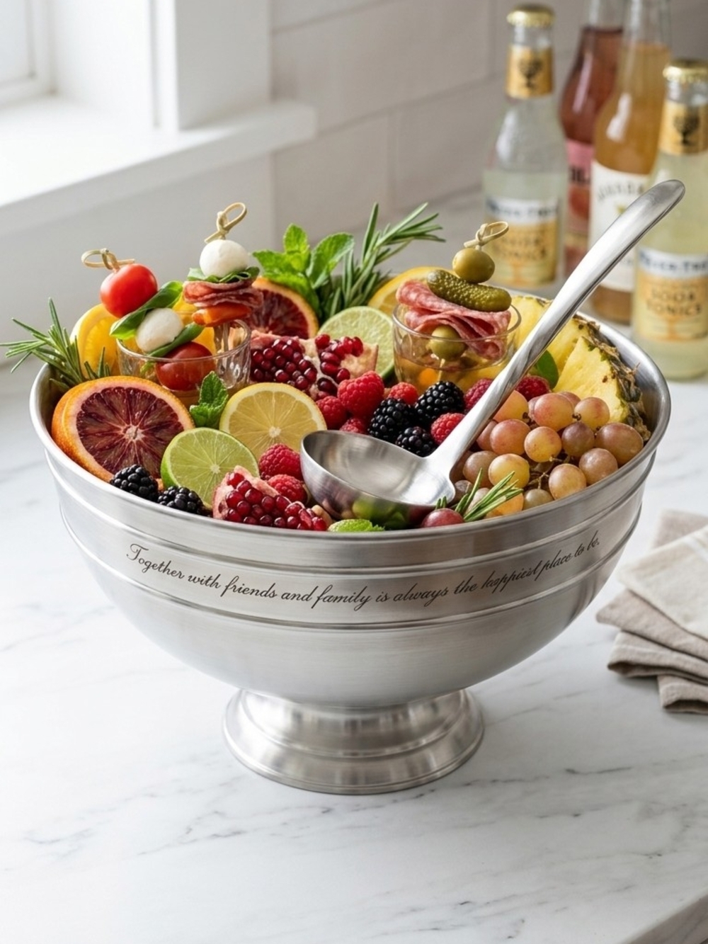 Stainless Steel Pedestal Beverage Bowl - Silver